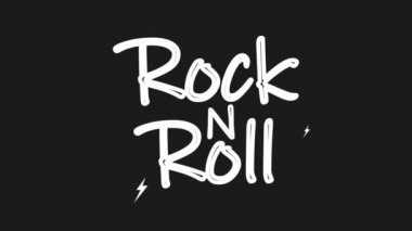 Rock 'n Roll dünyası tipografisi, sanat videosu illüstrasyonu.