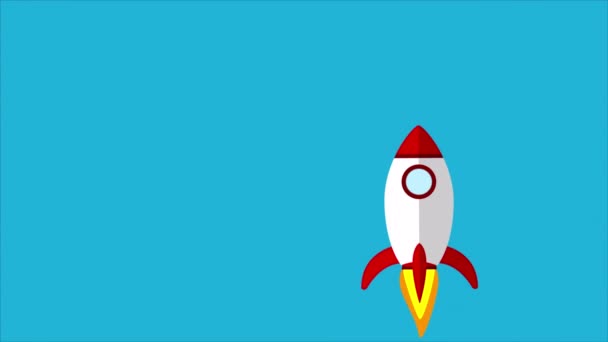 Día Internacional Del Espacio Cohete Vuelo Humano Ilustración Vídeo Arte — Vídeo de stock
