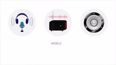 Dünya amatör radyo günü, sanat videosu illüstrasyonu.