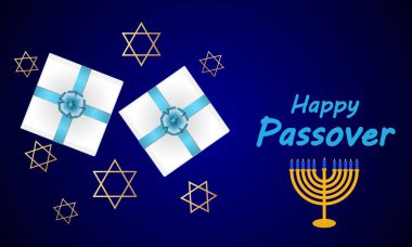 Pesach mutlu bayramlar Yahudi sembolleri, vektör sanat çizimleri.