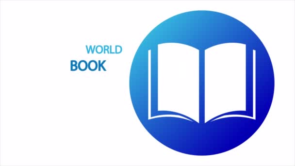 Wereld Boek Copyright Dag Logo Kunst Video Illustratie — Stockvideo