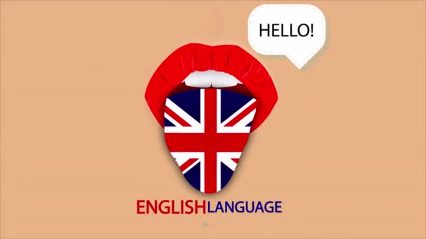 English Language Day Flag Language Art Video Illustration — ストック動画