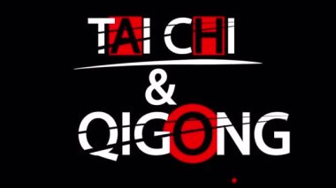Tai Chi ve Qigong tipografisi, sanat videosu illüstrasyonu.