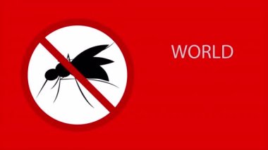 Dünya sıtma günü sivrisinek işareti, sanat videosu illüstrasyonu.