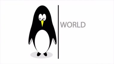 25 Nisan Dünya Penguen Günü, sanat videosu illüstrasyonu.