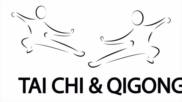 Dünya Tai Chi Qigong Günü Sanat Videosu Illüstrasyonu — Stok video