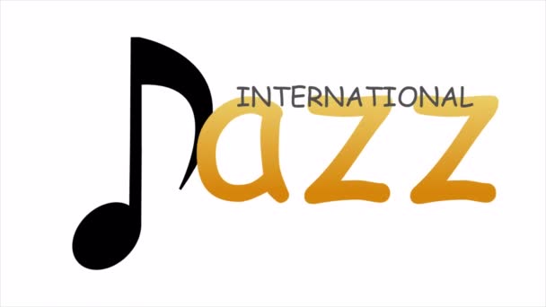 Internationaler Jazztag Noten Kunst Video Illustration — Stockvideo