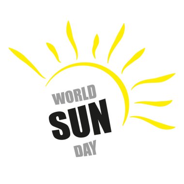 Dünya Güneş Günü logosu, vektör sanatı çizimi.