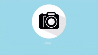 Dünya Basın Özgürlüğü Günü kamerası, sanat videosu illüstrasyonu.