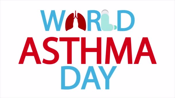 World Asthma Day Typography Art Video — стокове відео