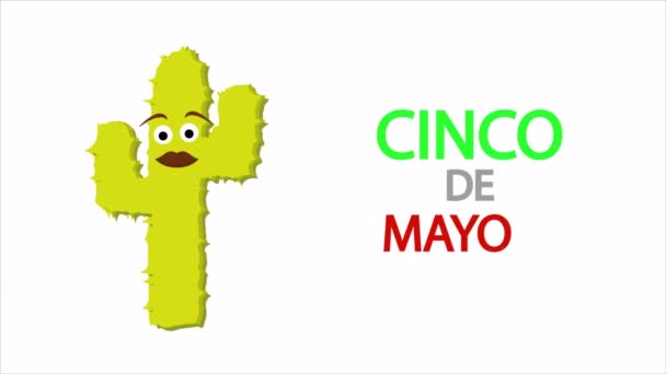 Cinco Mayo Victory Day Mexico Art Video Illustration — Stok Video