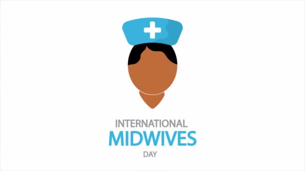 Παγκόσμια Ημέρα Μαία Νοσοκόμα Τέχνη Εικονογράφηση Βίντεο — Αρχείο Βίντεο