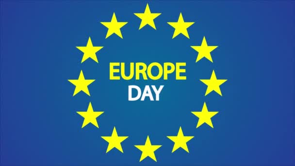 Europe Day Flag Art Video Illustration — Vídeos de Stock