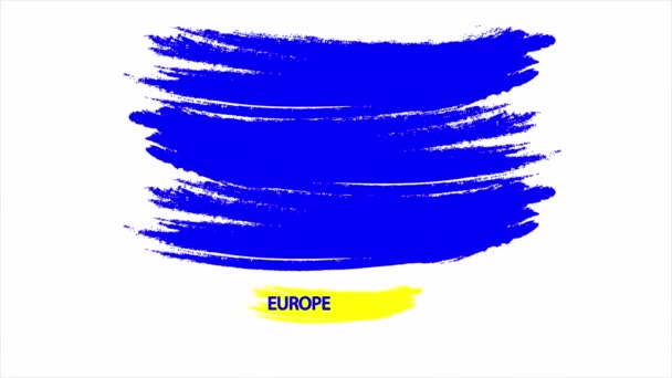 Europe Day Flag Art Video Illustration — ストック動画