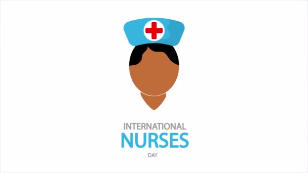 International Day Nurses Icon Art Video Illustration — Stockvideo