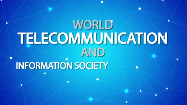 World Telecommunication Information Society Day Art Video Illustration — Stock videók