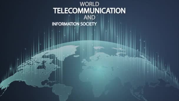 World Telecommunication Information Society Day Digitalization Planet Art Video Illustration — Stockvideo