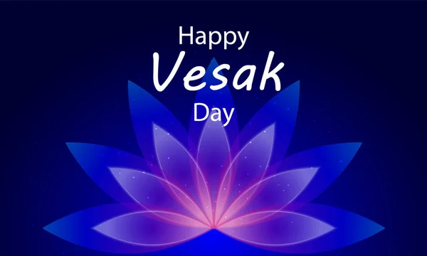 Happy Vesak Day Abstrakt Lotus Flower Vektor Art Illustration — Stockvektor