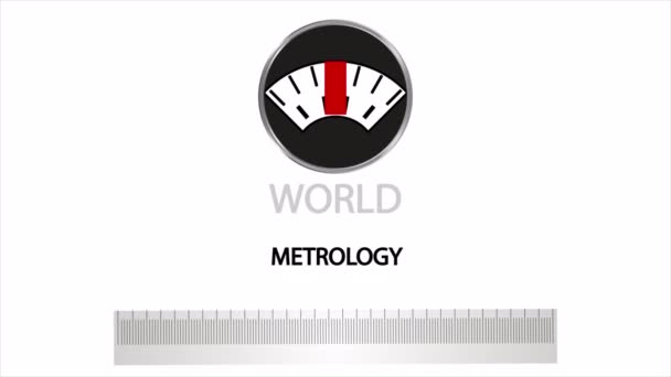 Regra Dia Metrologia Mundial Ilustração Vídeo Arte — Vídeo de Stock