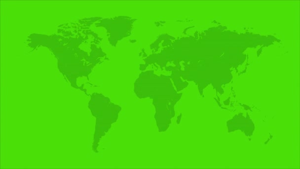 Uluslararası Biyolojik Çeşitlilik Günü Yeşil Dünya Haritası Sanat Videosu Illüstrasyonu — Stok video