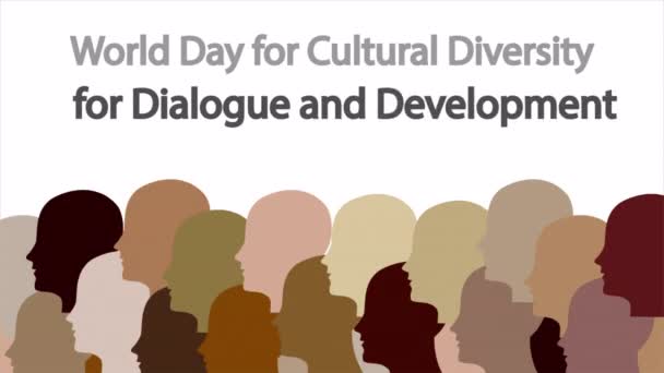 Welttag Für Kulturelle Vielfalt Für Dialog Und Entwicklung Menschen Kunst — Stockvideo