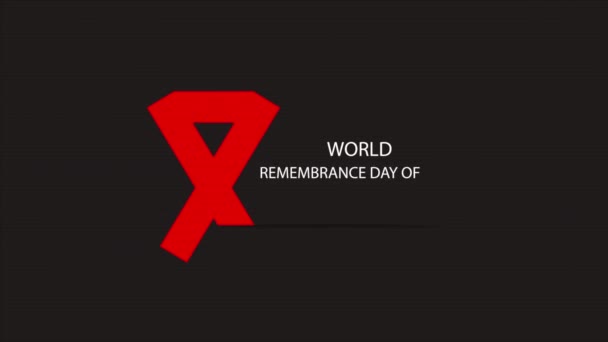 Παγκόσμια Ημέρα Μνήμης Θυμάτων Aids Εικονογράφηση Βίντεο Τέχνης — Αρχείο Βίντεο