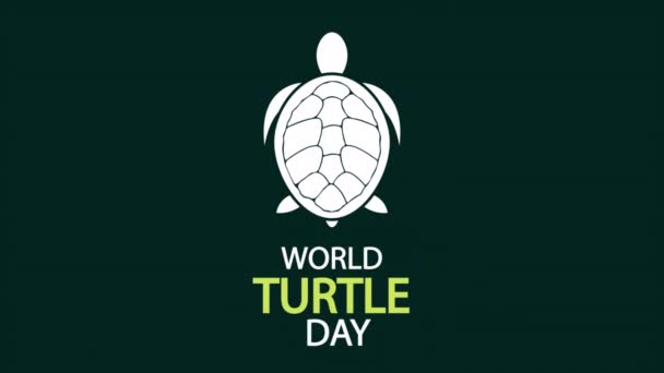 Баннер Всемирного Дня Черепах Художественная Видеоиллюстрация — стоковое видео
