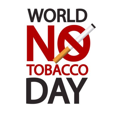 Dünya tütün günü tipografisi yok, vektör sanat illüstrasyonu.