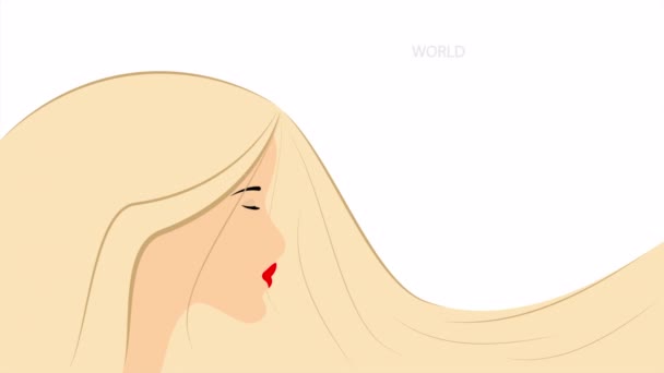 World Blondes Day Girl Art Video Illustration — Stock Video