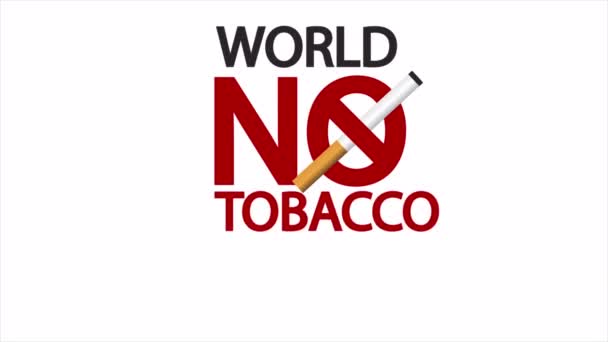 Welt Kein Tabak Tag Typografie Kunst Video Illustration — Stockvideo
