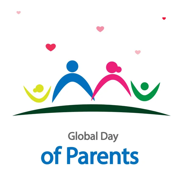Hari Orang Tua Logo Global Gambar Vektor Seni - Stok Vektor
