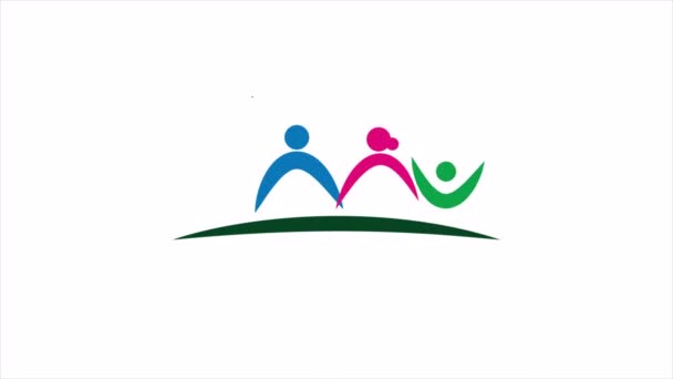 Всемирный Логотип Родительского Дня Художественная Видеоиллюстрация — стоковое видео
