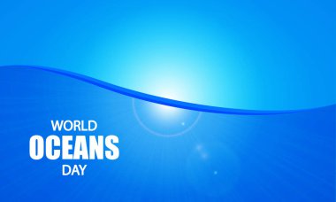 World oceans day abstract background, vector art illustration.