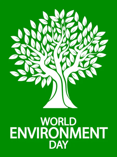 World Environment Day Tree Vector Art Illustration — Stockvektor