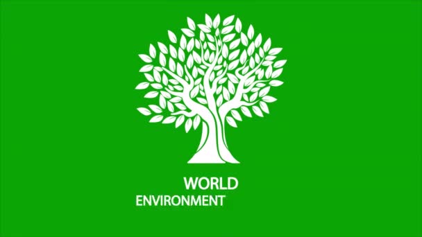 Journée Mondiale Environnement Arbre Illustration Vidéo Art — Video