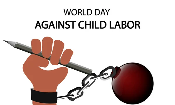 World Day Child Labor Hand Chains Vector Art Illustration — Stockový vektor