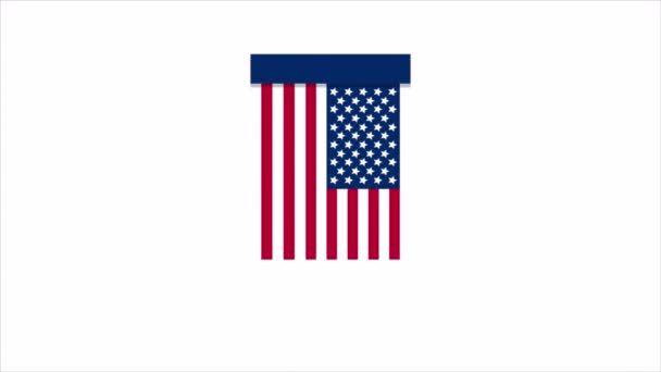 Giorno Bandiera Americana Stati Uniti Arte Video Illustrazione — Video Stock