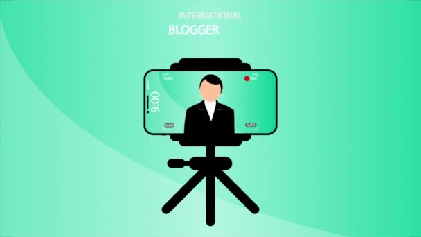International Blogger Day Camera Phone Art Video Illustration — Stock Video