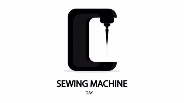 Sewing Machine Day Isolate Art Video Illustration — Stock video
