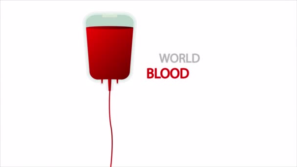 Mundo Doador Sangue Dia Pack Arte Vídeo Ilustração — Vídeo de Stock