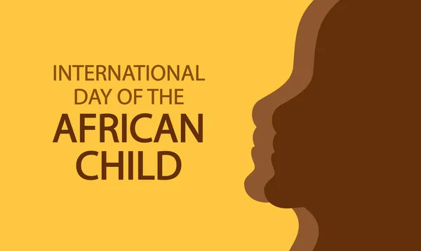 Mezinárodní Den Afrického Dítěte Tvář Profilu Vektorové Umění Ilustrace — Stockový vektor