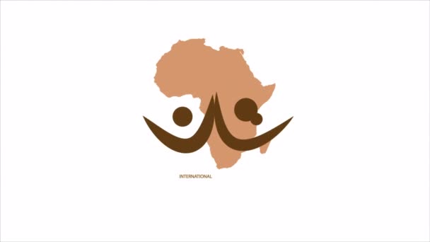 Afrikai Kontinens Afrikai Gyermektérképének Nemzetközi Napja Művészeti Videó Illusztráció — Stock videók