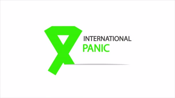 International Panic Day Ribbon Art Video Illustration — Stock Video