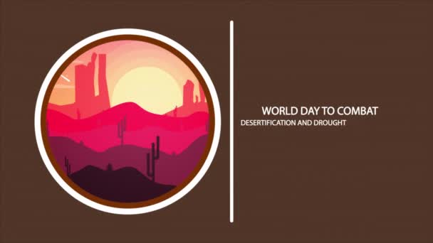 Giornata Mondiale Combattere Desertificazione Siccità Deserto Illustrazione Video Arte — Video Stock