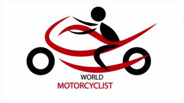 Dünya motosikletçi günü, sanat videosu illüstrasyonu.