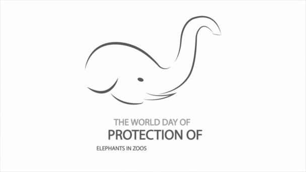 Dia Mundial Proteção Dos Elefantes Nos Zoológicos Ilustração Vídeo Arte — Vídeo de Stock