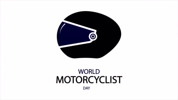 Casco Del Día Del Motociclista Mundial Ilustración Video Arte — Vídeos de Stock