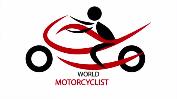 世界摩托车日 艺术视频插画 — 图库视频影像