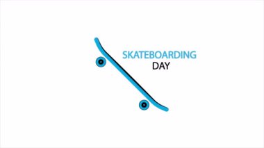 Kaykay Günü Uluslararası kaykay, sanat videosu illüstrasyonu.