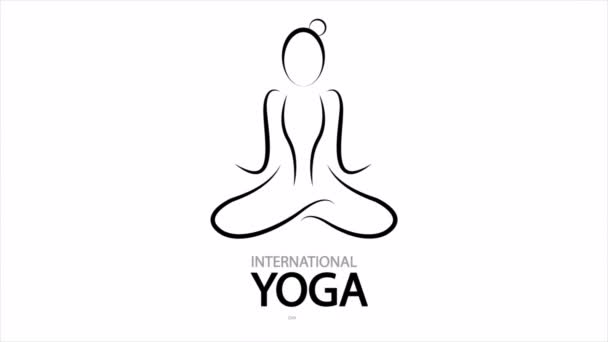 Internationaler Tag Der Yoga Lotusposition Kunst Video Illustration — Stockvideo